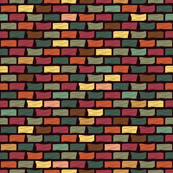 Seamless Brick Wall Pattern Colored Bricks — Stock Vector