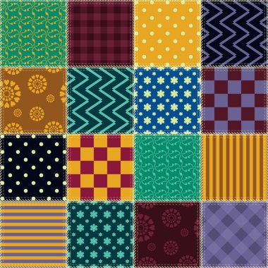 farklı desenlere sahip yama işi arkaplanı