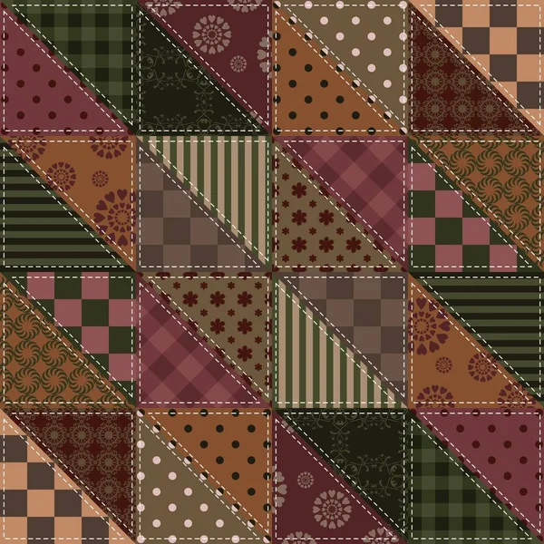 Patchwork Achtergrond Met Verschillende Patronen — Stockvector