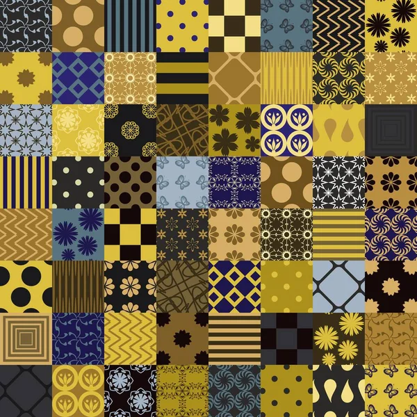 Sfondo Patchwork Con Diversi Modelli — Vettoriale Stock