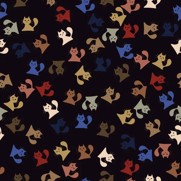 Motif Sans Couture Avec Des Chats — Image vectorielle