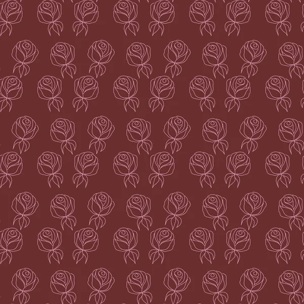 Seamless Pattern Roses — Stock Vector