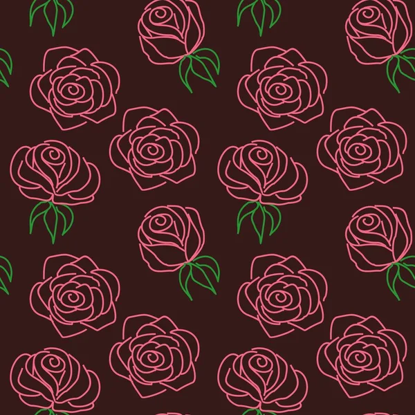 Modèle Sans Couture Avec Des Roses — Image vectorielle