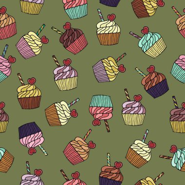 Beyaz arkaplanda keklerin olduğu kusursuz bir arkaplan