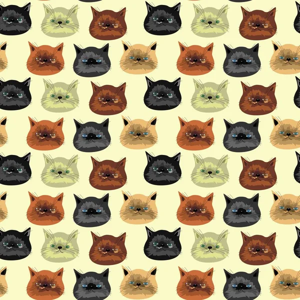 Naadloos Patroon Met Katten — Stockvector