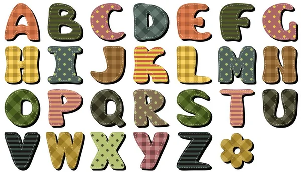 Verschiedene Textur Sammelalbum Alphabet Auf Weißem Hintergrund — Stockvektor