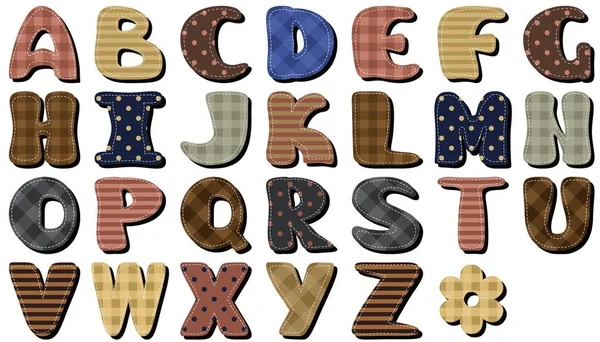 Verschiedene Textur Sammelalbum Alphabet Auf Weißem Hintergrund — Stockvektor