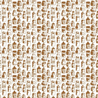 Şişeler ve kavanozlarla kusursuz desen