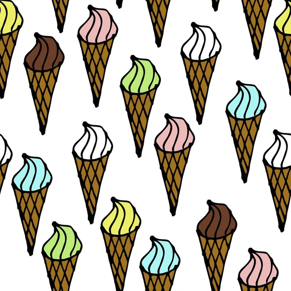 Seamless Pattern Ice Cream — Stock Vector