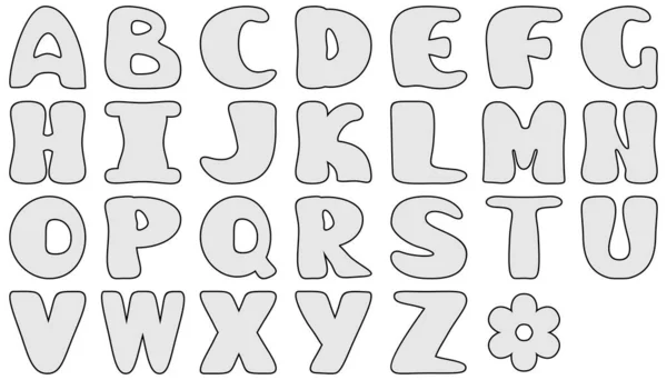 Ensemble Avec Alphabet Sur Fond Blanc — Image vectorielle