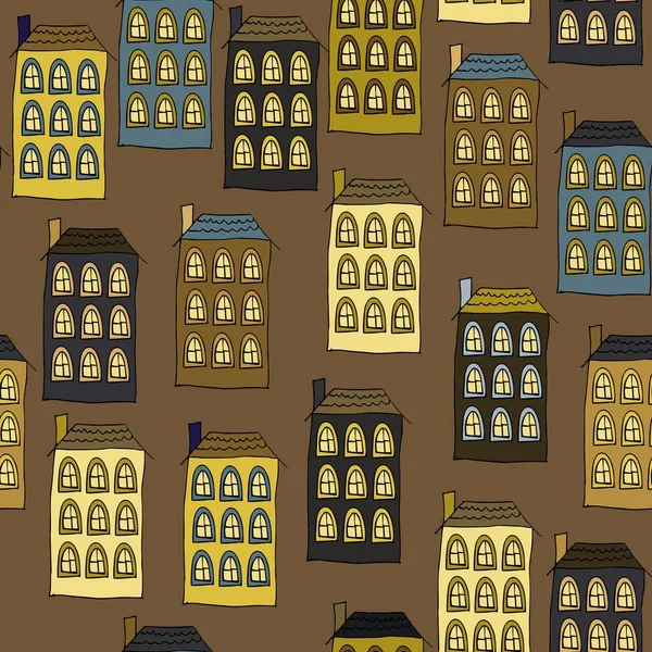 seamless pattern with houses