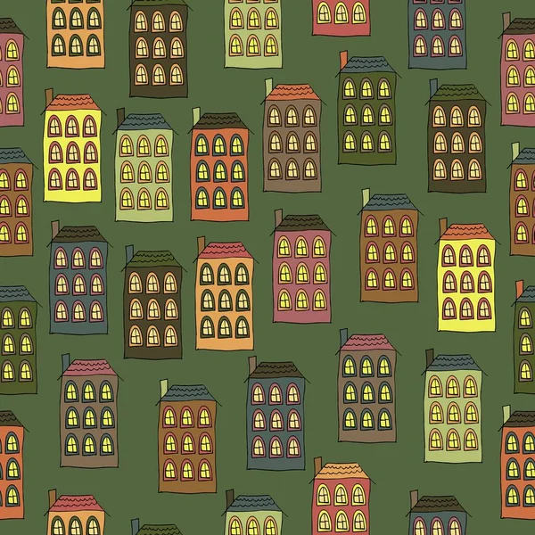 seamless pattern with houses