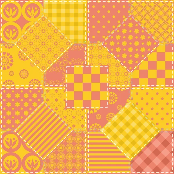 Patchwork Background Different Patterns — Stock Vector