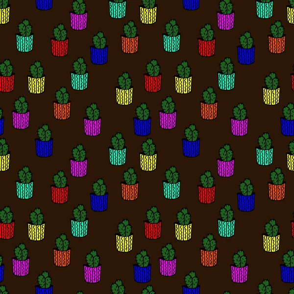 Patrón Sin Costura Con Cactus — Vector de stock