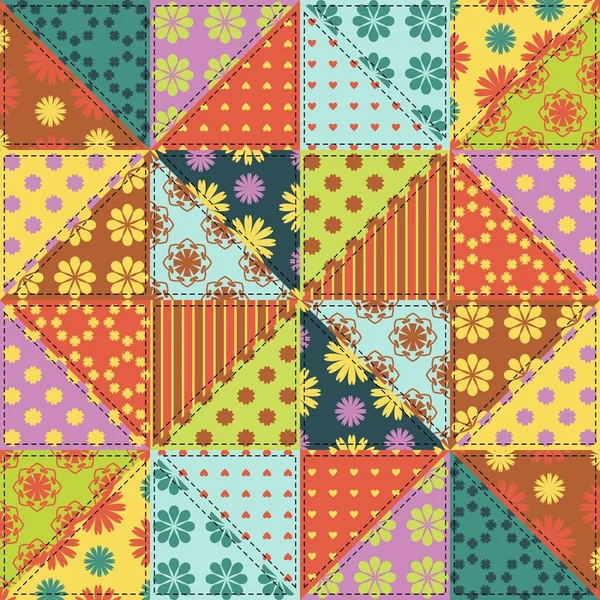 Patchwork Achtergrond Met Verschillende Patronen — Stockvector