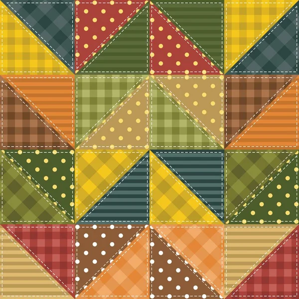 Fondo Patchwork Con Diferentes Patrones — Vector de stock