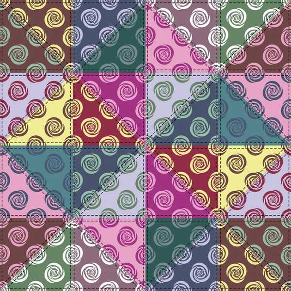 Fondo Patchwork Con Diferentes Patrones — Vector de stock