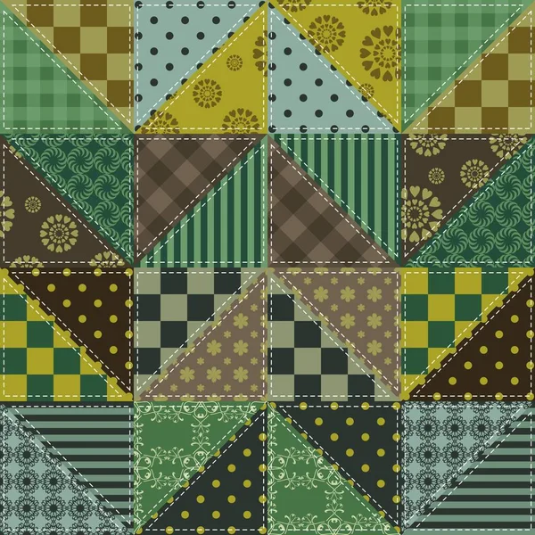 Fondo Patchwork Con Diferentes Patrones — Vector de stock