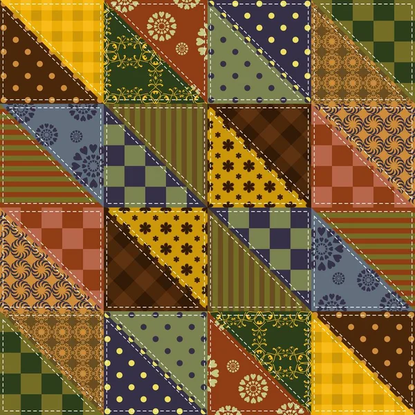 Sfondo Patchwork Con Diversi Modelli — Vettoriale Stock