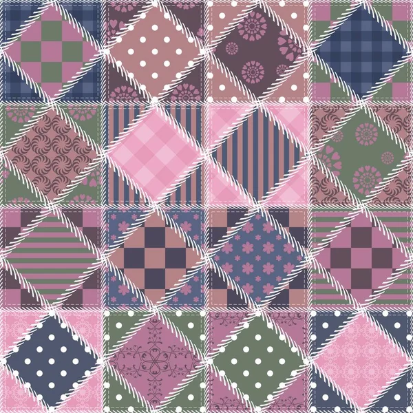 Patchwork Background Different Patterns — Stock Vector