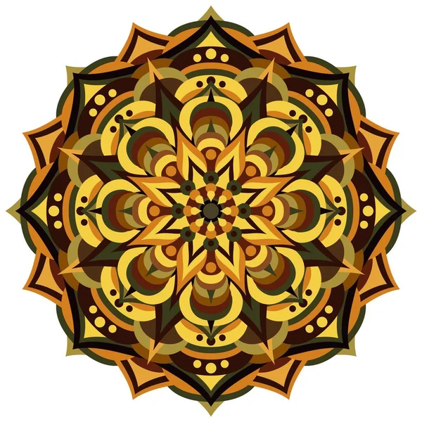 Mandala Etnický Ornament Bílém — Stockový vektor