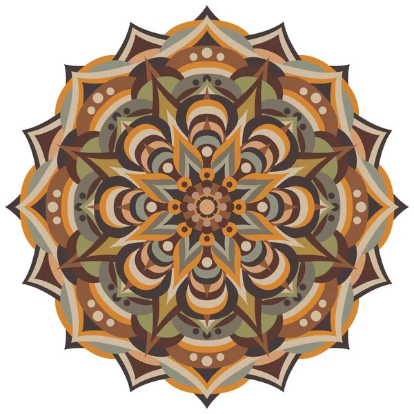 Mandala Etnický Ornament Bílém — Stockový vektor