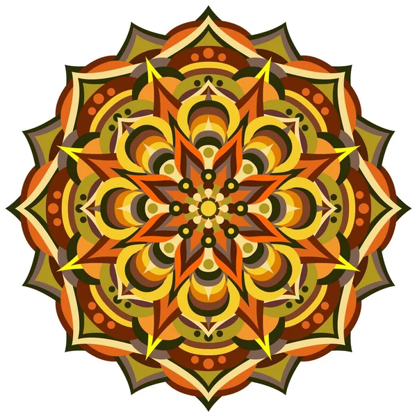 Mandala Ethnische Ornamente Auf Weiß — Stockvektor