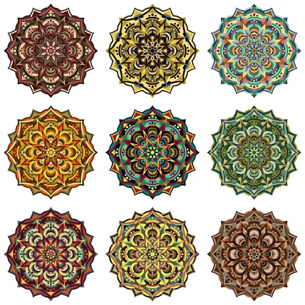 Mandala Etnikai Dísz Fehér — Stock Vector