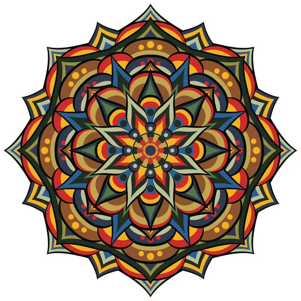 Mandala Etnische Ornament Wit — Stockvector