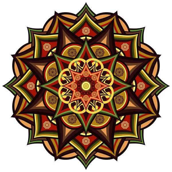 Mandala Etnische Ornament Wit — Stockvector