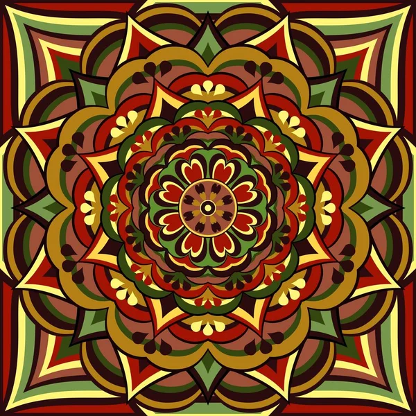 Mandala Ornement Ethnique Sur Blanc — Image vectorielle