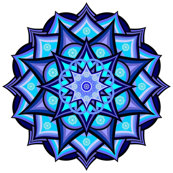 Mandala Ornement Ethnique Sur Blanc — Image vectorielle