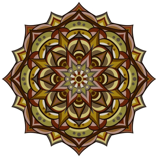 Mandala Ornamento Etnico Bianco — Vettoriale Stock