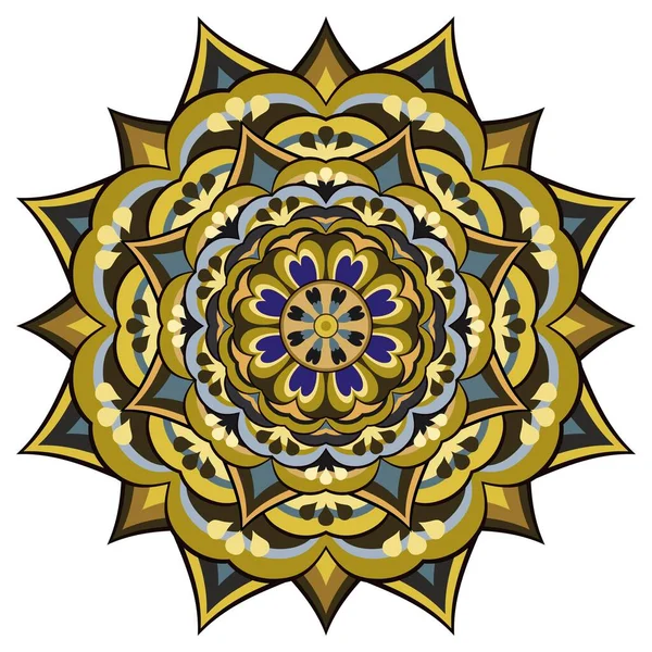 Mandala Etnický Ornament Bílém — Stockový vektor