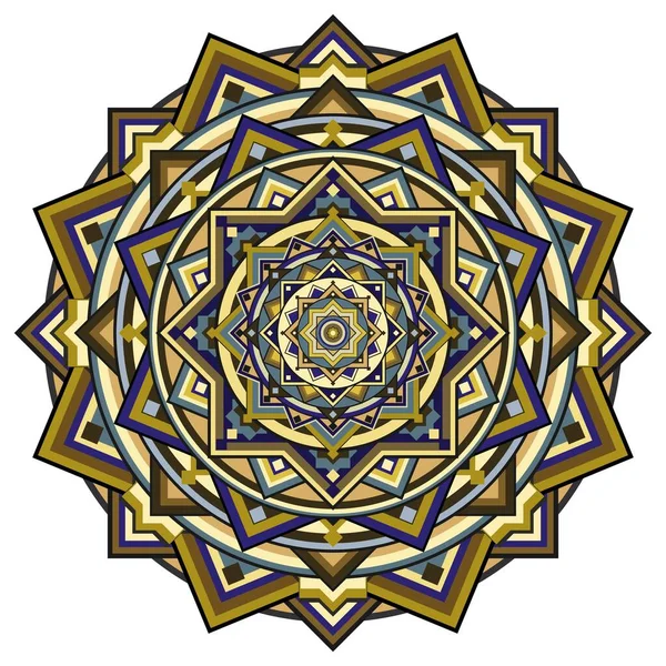 Mandala Ornamento Étnico Branco — Vetor de Stock