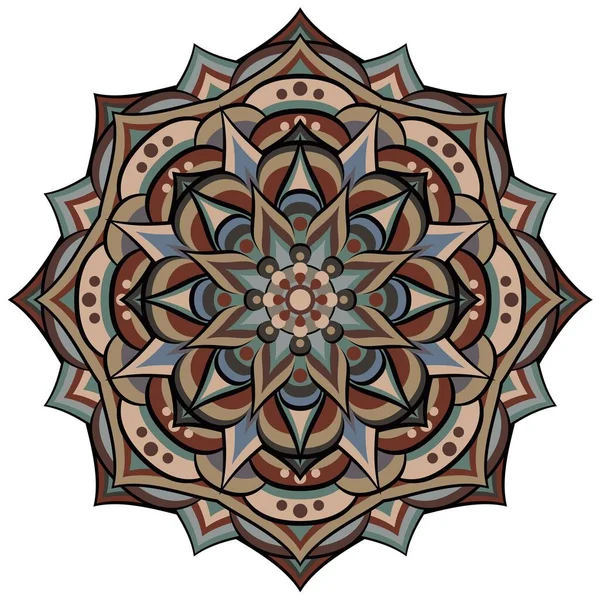 Mandala Etnische Ornament Wit — Stockvector