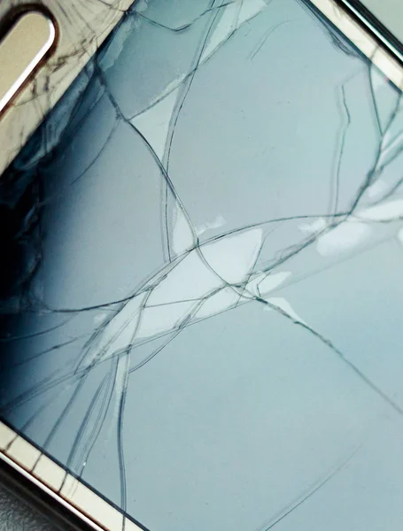 Vidro caiu de uma exposição de telefone — Fotografia de Stock