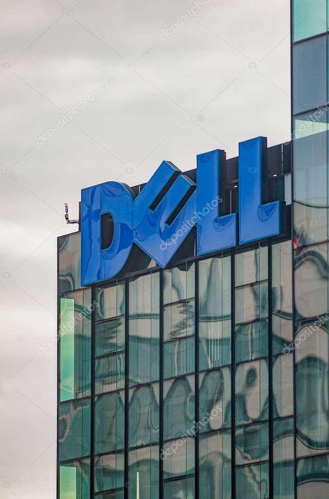 GERMANY-FRANKFURT, 2nd September 2017: DELL office, view on big logo of a building