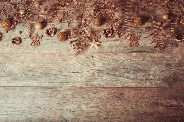 Decoración de Navidad sobre fondo de madera, primer plano . — Foto de Stock