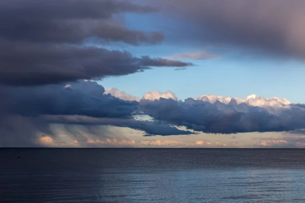 Panorama of beautiful sunset on baltic sea. — Stock Photo, Image