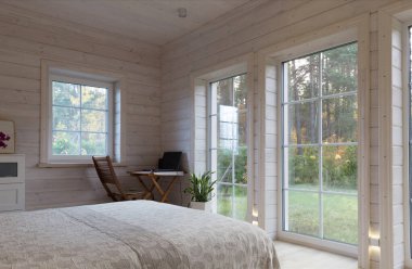 Evde bilgisayarı olan şık bir iş yeri. İskandinav tarzı