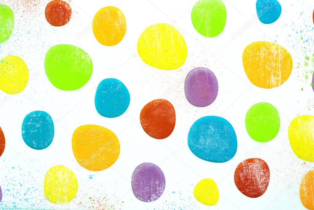 Polka Dot Pattern - Colorful dots on Wite Background