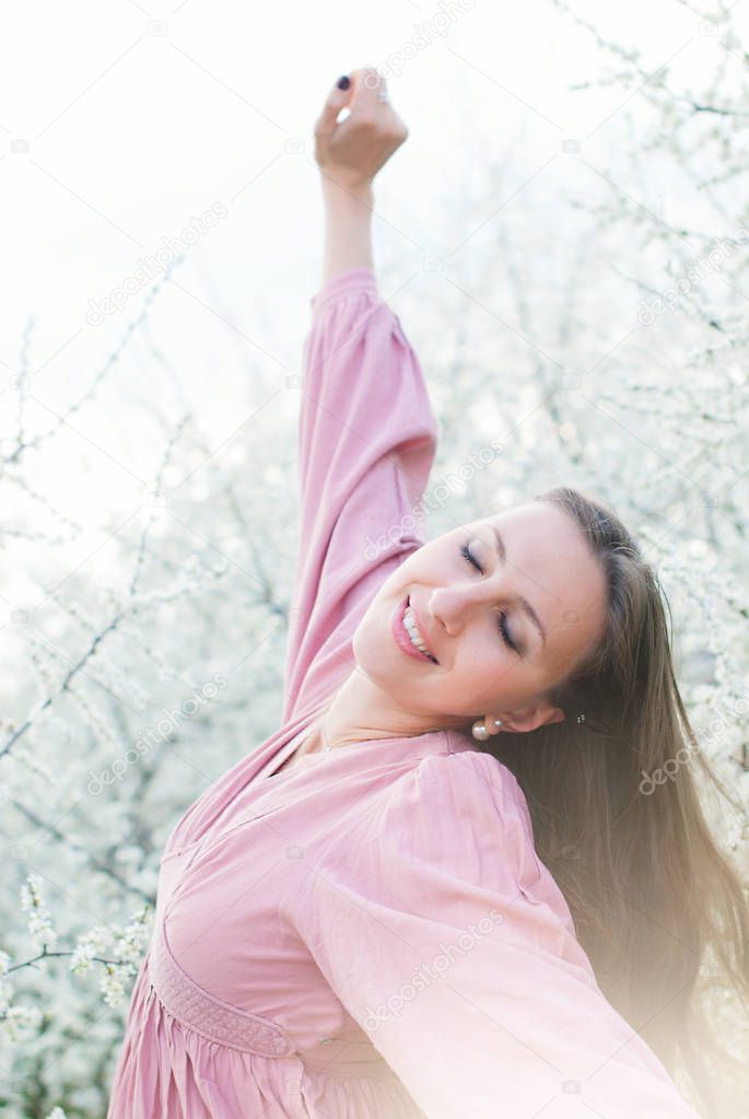 Romantic Portrait of Young Beautiful Woman