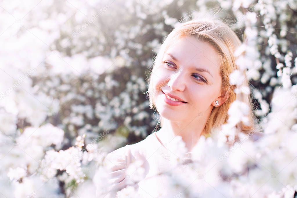 Romantic Portrait of Young Beautiful Blonde Woman