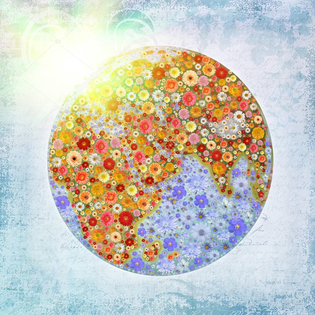 Blooming Planet Earth Illustration