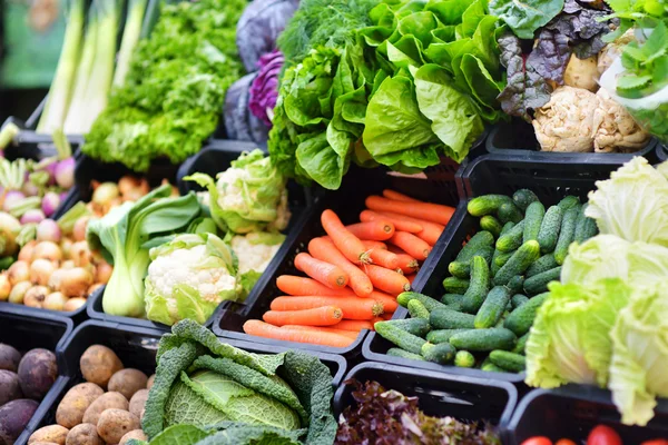 Fresh organic vegetables at market — Φωτογραφία Αρχείου