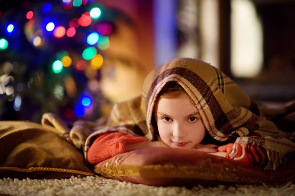 Christmas portrait of happy little girl Stock Image