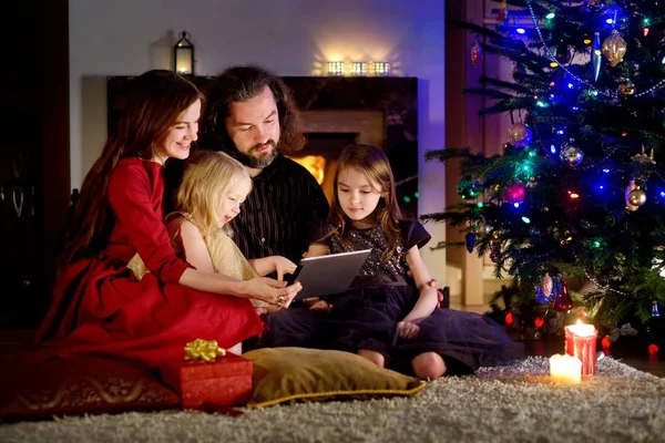 Family using a tablet pc