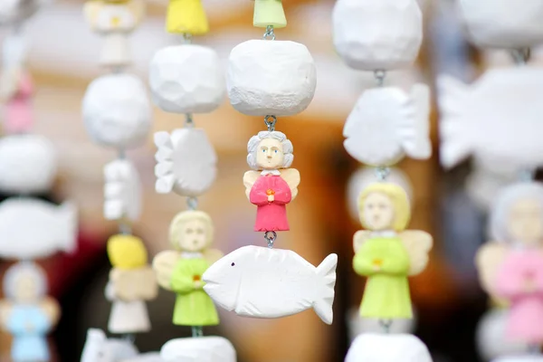 Cute colorful ceramic angels — Stock Photo, Image