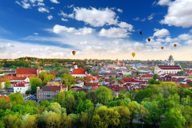 cityscape of Vilnius old town clipart